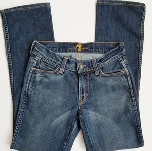 7 For All Mankind Straight Leg Distressed Denim